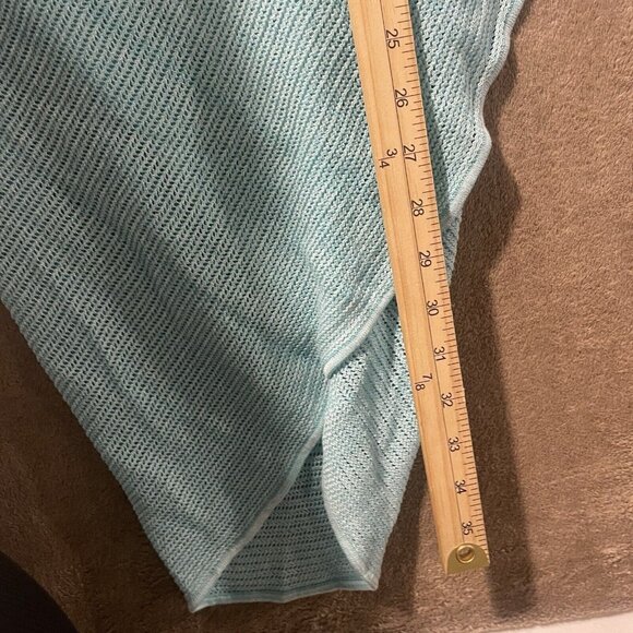 Boston Proper Coverup Women's Sz S/M Aqua Blue Beachy Knit Swim 2AR493 - Picture 6 of 6